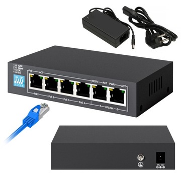 Extralink EUROS V2 Switch PoE 4x 100Mb/s PoE/PoE+, 2x RJ45 Uplink 100Mb/s,