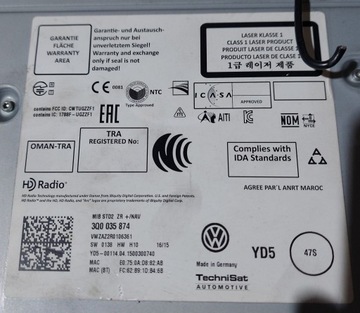 VW PASSAT B8 РАДИО ДИСПЛЕЙ ЭКРАН НАВИГАЦИЯ МУЛЬТИМЕДИЯ SD-READER NAVI