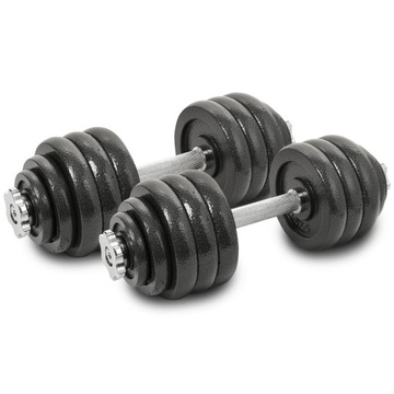 HANTLE ŻELIWNE REGULOWANE 2x20KG GRYF TALERZE 40kg
