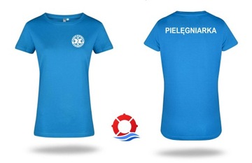 T-shirt bawełniany damski niebieski odzież medyczna Eskulap Pielęgniarka M
