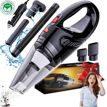 МОЩНЫЙ Ручной автомобильный пылесос 120 Вт НАБОР шнура + 4 насадки POWER PRO