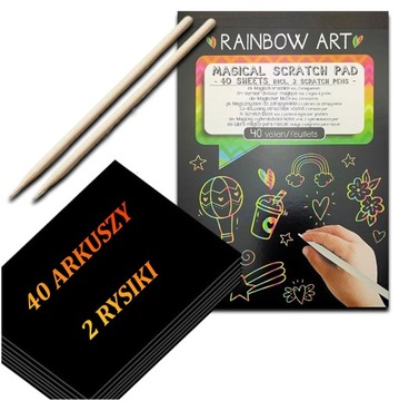 Zdrapywanka Dla DZIECI Magiczny BLOK A5 40 ARKWydrapywanka Scratch Book