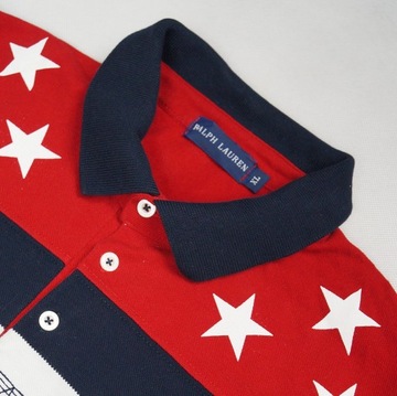RALPH LAUREN SUPER FIRMOWA KOSZULKA POLO W PASKI - XL