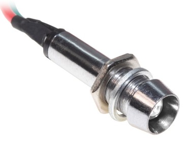 Metalowa kontrolka LED XD8 5V biała + przewody 20cm