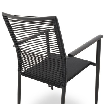 Zestaw 4 sztuk krzeseł ogrodowych aluminiowych polywood lekkie sztaplowane