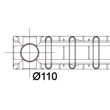 Odpływ liniowy 3M A15 + Zaślepki wys. 98mm DECOR