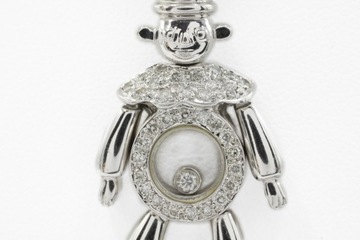 ZŁOTA ZAWIESZKA CLOWN Z ŁAŃCUSZKIEM VINTAGE AU 750 DIAMENT 0,20 CT