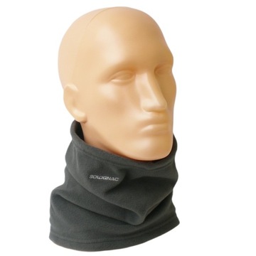 Флисовый шарф Solognac, большой, мягкий, теплый, цвета хаки.