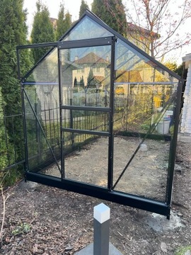 acm АЛЮМИНИЕВАЯ ТЕПЛИЦА 6,3 м2 ПОПУЛЯРНОЕ закаленное стекло + ЧЕРНАЯ ОСНОВА