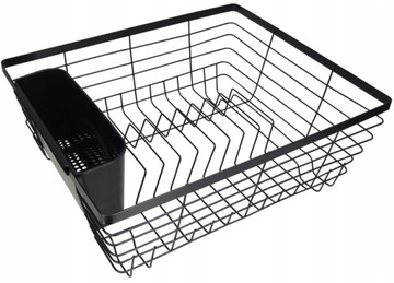 Сушилка LARGE DRYING DRAIN стоячая посуда, тарелки, столовые приборы, черный металл XXL