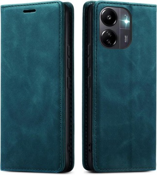 ЧЕХОЛ ИЗ МАГНИТНОЙ КОЖИ ОВЕЦЫ ДЛЯ XIAOMI REDMI 13c + СТЕКЛО