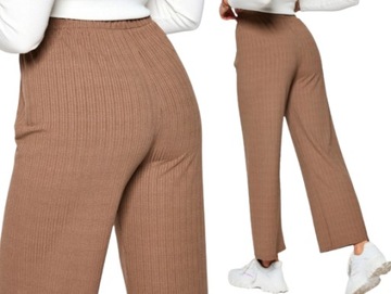 Luźne SPODNIE damskie PRĄŻEK KIESZONKI KOLORY L/XL