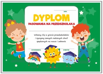DYPLOM PASOWANIE NA PRZEDSZKOLAKA A4 gruby papier