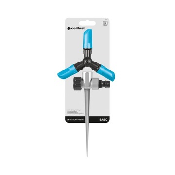 3-РУЧНОЙ ВРАЩАЮЩИЙСЯ ДОЖДЕВАТЕЛЬ CELLFAST С ПРИВОДОМ В САДОВОМ ШТИФТЕ BASIC 150 м2