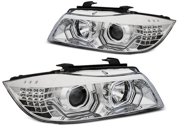 LAMPY BMW E90 E91 05-08 3D LED CHROME RINGI 3D