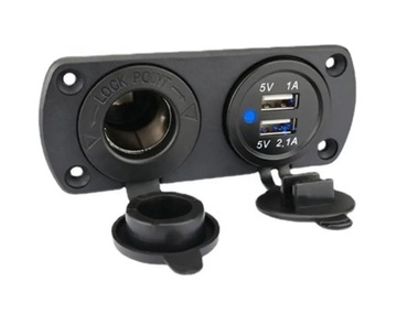 ВСТРОЕННОЕ ЗАРЯДНОЕ УСТРОЙСТВО 2x USB 3.1A + АВТОМОБИЛЬНАЯ РАЗЪЕМ ПРИМИРАЧА