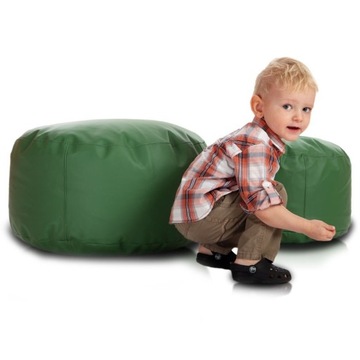 Pufa Classic Small Ekoskóra E9 zielony podnóżek