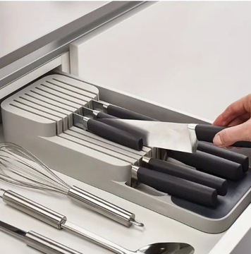 Органайзер для ножей, кухонный контейнер, подставка, серая вставка в ящик.