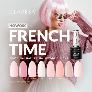 CLARESA FRENCH TIME FULL COLLECTION HYBRID ЛАК РОЗОВЫЙ 8 шт. ДЛЯ НОГТЕЙ