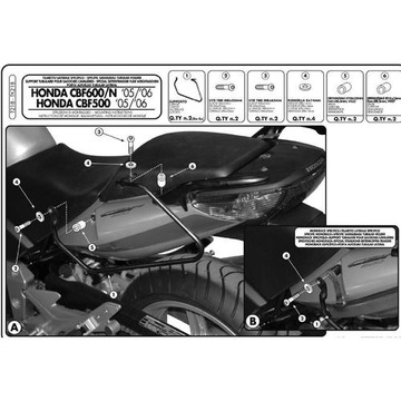 STELAŻ POD TORBY (SAKWY) BOCZNE HONDA CBF 500 '04-'09, CBF 600S/N '04-'09