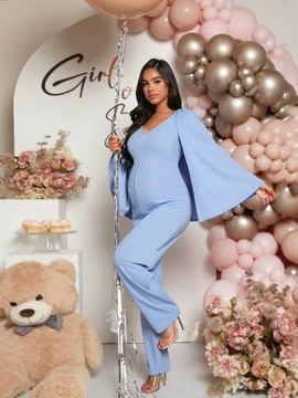 SHEIN синий элегантный комбинезон с накидкой XL