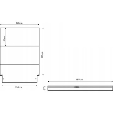 Materac do Busa Łóżko Volkswagen Multivan T5 Pianka Visco-Memory Wys. 8cm