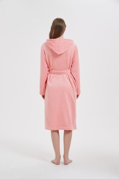 SZLAFROK Z KAPTUREM MIKROFIBRA KORAL 2XL/3XL CARLO