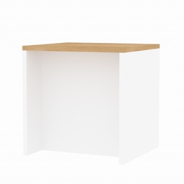 Biała wyspa kuchenna gotowa wyspa 80x80 cm biały mat blat dąb złoty