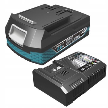 DEDRA БЫСТРОЕ ЗАРЯДНОЕ УСТРОЙСТВО ЛИТИЙ-ИОННЫЙ АККУМУЛЯТОР 18 В + 2 Ач