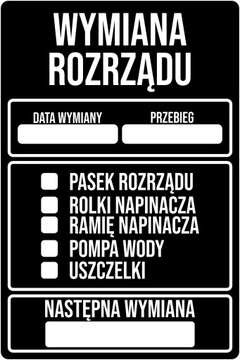 100x Naklejki serwisowe WYMIANA ROZRZĄDU obsługa klienta czarne 9x6cm