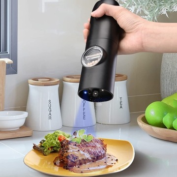 ЭЛЕКТРИЧЕСКАЯ ИЗМЕЛЬКА ДЛЯ СОЛИ И ПЕРЦА СО СВЕТОДИОДНЫМ ОСВЕЩЕНИЕМ ДЛЯ РЕСТОРАНОВ