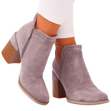 БОТИНКИ ЖЕНСКИЕ, СТИЛЬНЫЕ ЗАМШЕВЫЕ ТУФЛИ