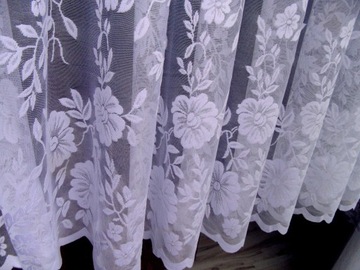 ŁADNA FIRANA ŻAKARD KRYSZTAŁEK W KWIATY wys 180cm/cena 0,5m