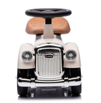 Детские ходунки в стиле ретро с толкателем цвета экрю