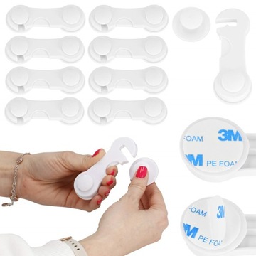 10x ЗАМОК НАДЕЖНЫЙ ДЛЯ ДВЕРЕЙ ХОЛОДИЛЬНИКА, ЯЩИКОВ ШКАФА, МЕБЕЛИ 3М БЕЛЫЙ