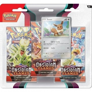 karty POKEMON TCG 3 booster OBSIDIAN FLAMES EEVEE