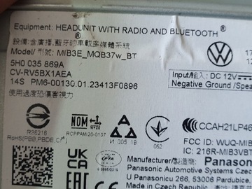 ЭКРАН ДИСПЛЕЯ РАДИО VW GOLF 8 CADDY 5H0035869A
