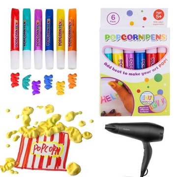 POPCORN PEN DŁUGOPIS FLAMASTER MAZAK KREDKA POPKORNOWE BUBBYL 3D KAMIEŃ