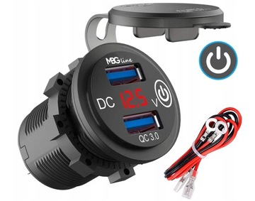 ŁADOWARKA USB GNIAZDO HERMETYCZNE QC 3.0 CD3
