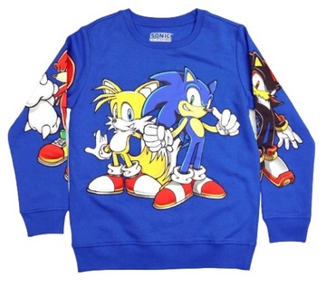 Детская толстовка без капюшона Sega SONIC The Hedgehog, 8 лет, синий принт
