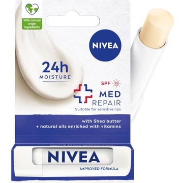 NIVEA POMADKA DO UST PIELĘGNUJĄCA MED REPAIR spf 15 na spierzchnięte usta