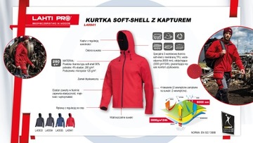 LAHTI PRO Рабочая куртка Softshell, красная, размер S