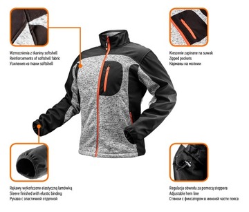 Толстовка из усиленной ткани софтшелл 81-555-XL