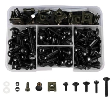 ZESTAW KPL śruby DO OWIEWEK MOTOCYKLOWYCH M5 M6 CZARNE