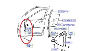 VODÍTKO OKNO DVEŘE PŘEDNÍCH 8252029000