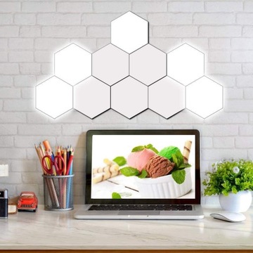 НАБОР ИЗ 8 ШТ. НАСТЕННЫЙ СВЕТИЛЬНИК HEXAGON HEXAGON WHITE TOUCH Quantum