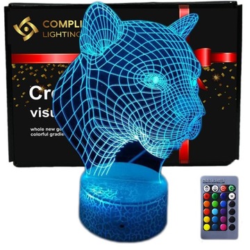 Lampka nocna 3D led usb na prezent Leopard