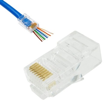 Wtyk RJ45 8P8C kat.5e drut UTP przelotowy 10szt
