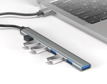 HUB USB 3.0 ROZDZIELACZ ROZGAŁĘŹNIK 7 PORTÓW 7X USB SLIM 7W1 AKTYWNY USB-C