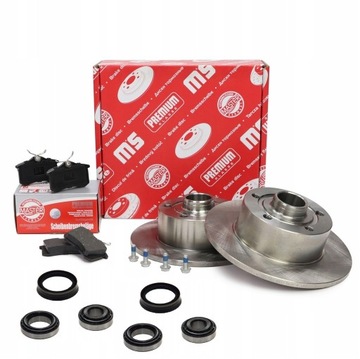 TARCZE HAMULCOWE + KLOCKI+ ŁOŻYSKA TYŁ AUDI A4 B5